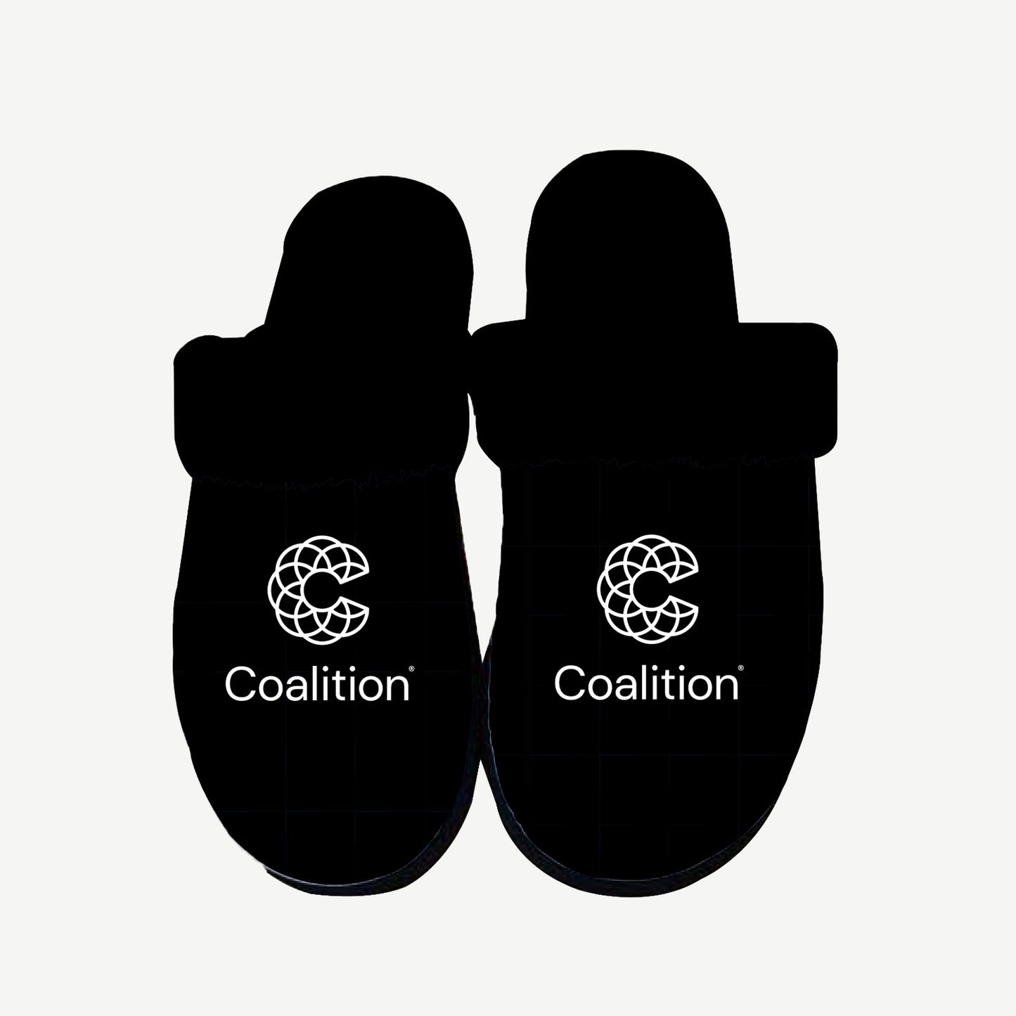 Men's Black Slippers with White Logo (US)