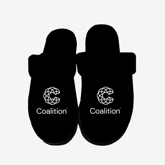 Women's Black Slippers with White Logo (US)